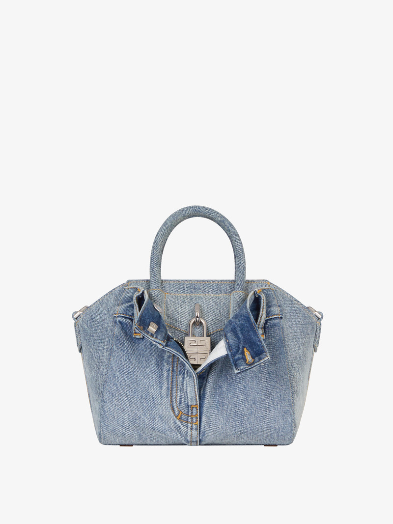 MINI ANTIGONA LOCK BAG IN JEANS 1