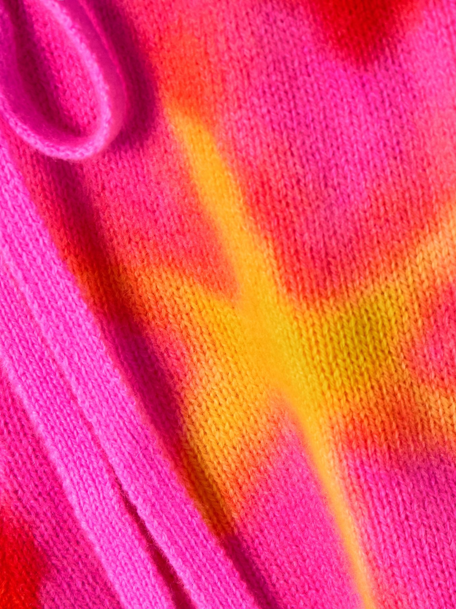 Tie-dyed cashmere shorts Yellow - 5