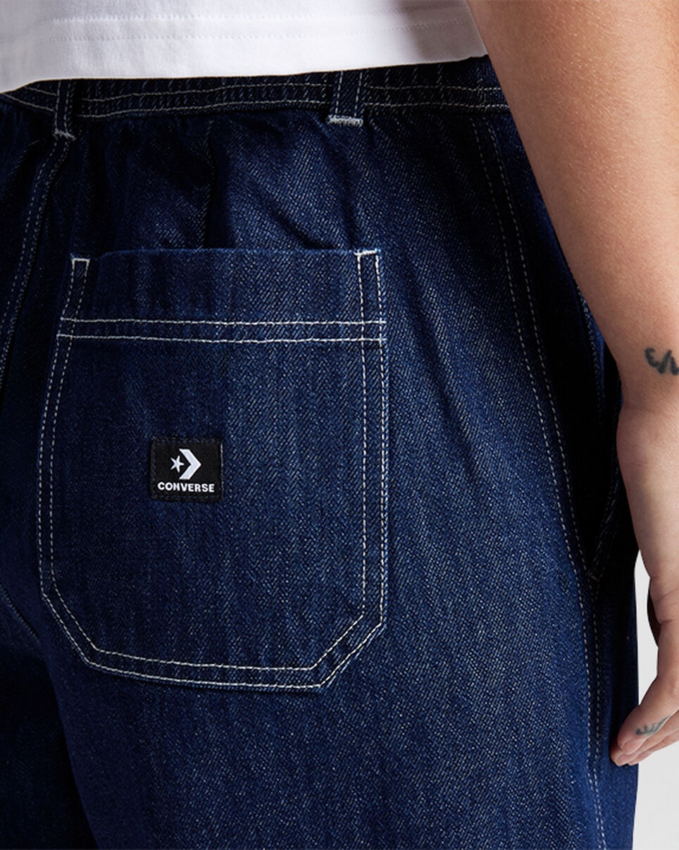 Woven Denim Barrel Pants - 4