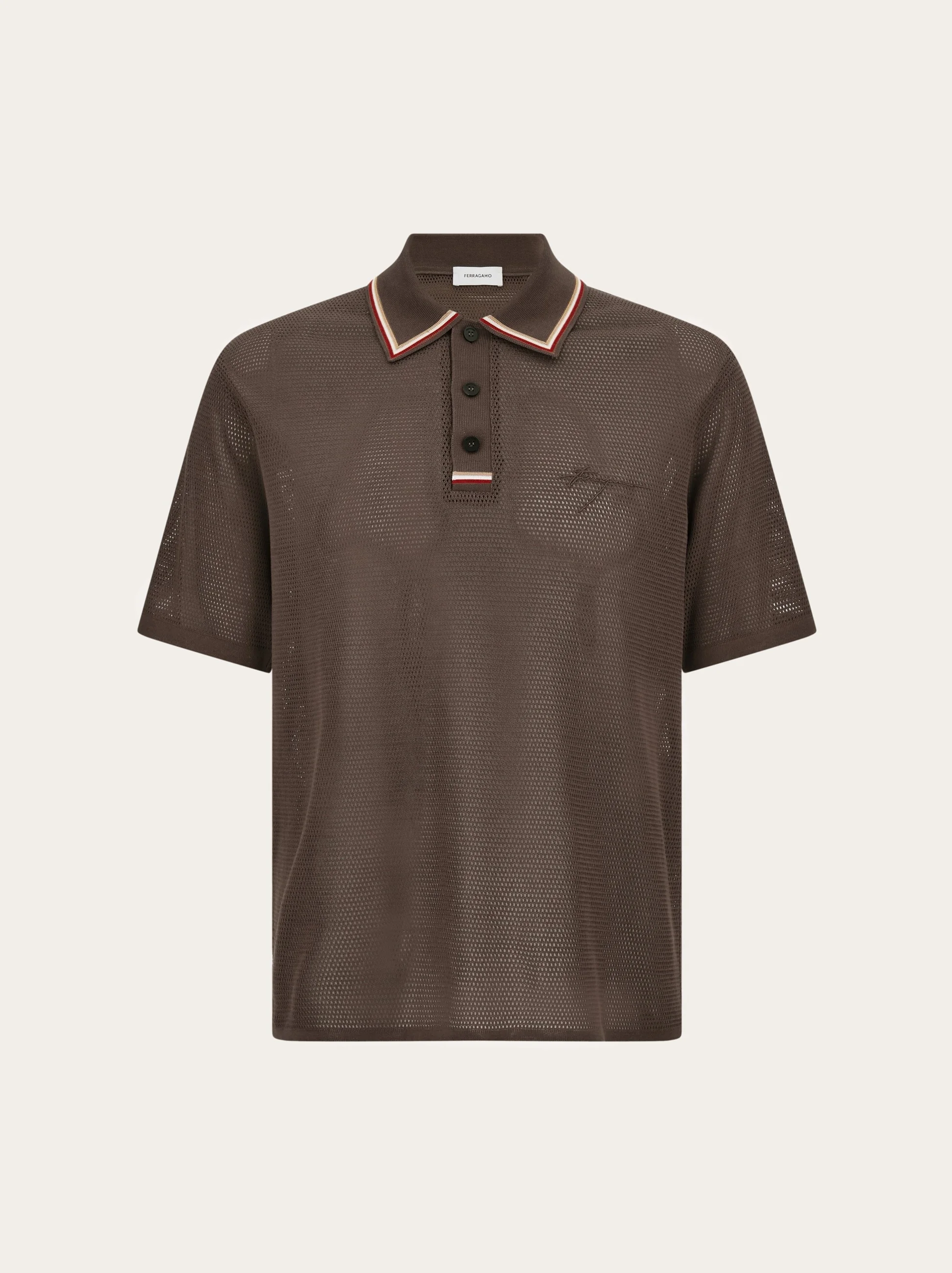 Polo with embroidered signature - 1