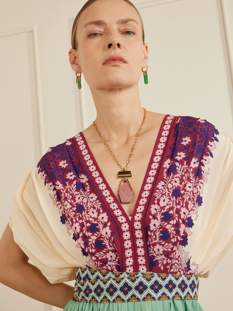 La DoubleJ Pillar Gold-plated Aventurine Earrings outlook