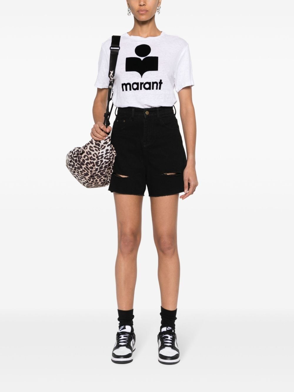 Zewel Flocked Linen T-Shirt - 5