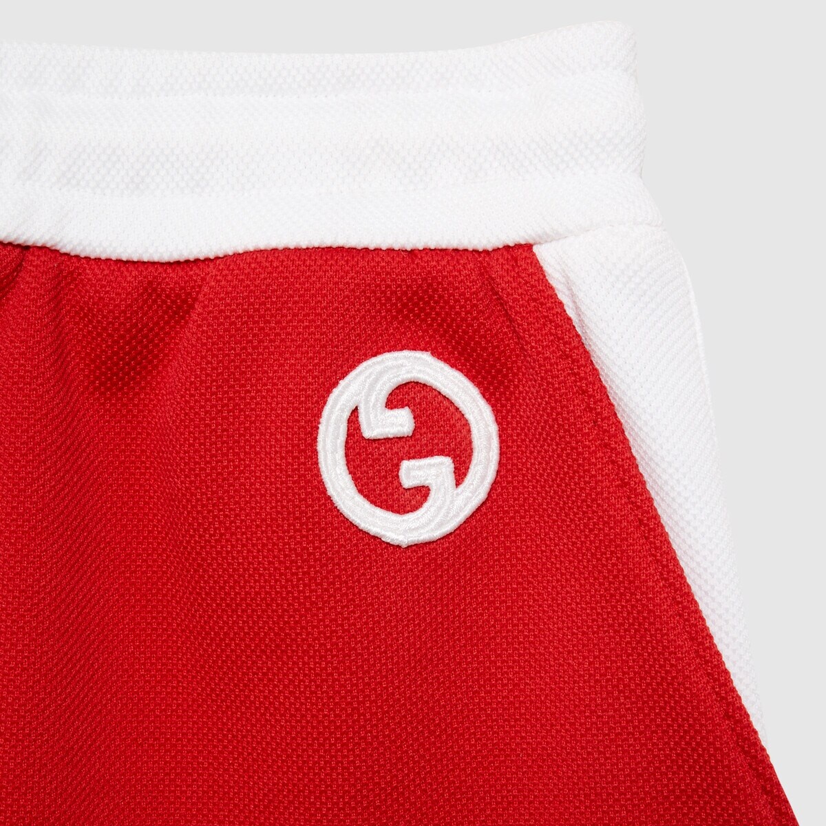 Cotton piquet short with Interlocking G - 4