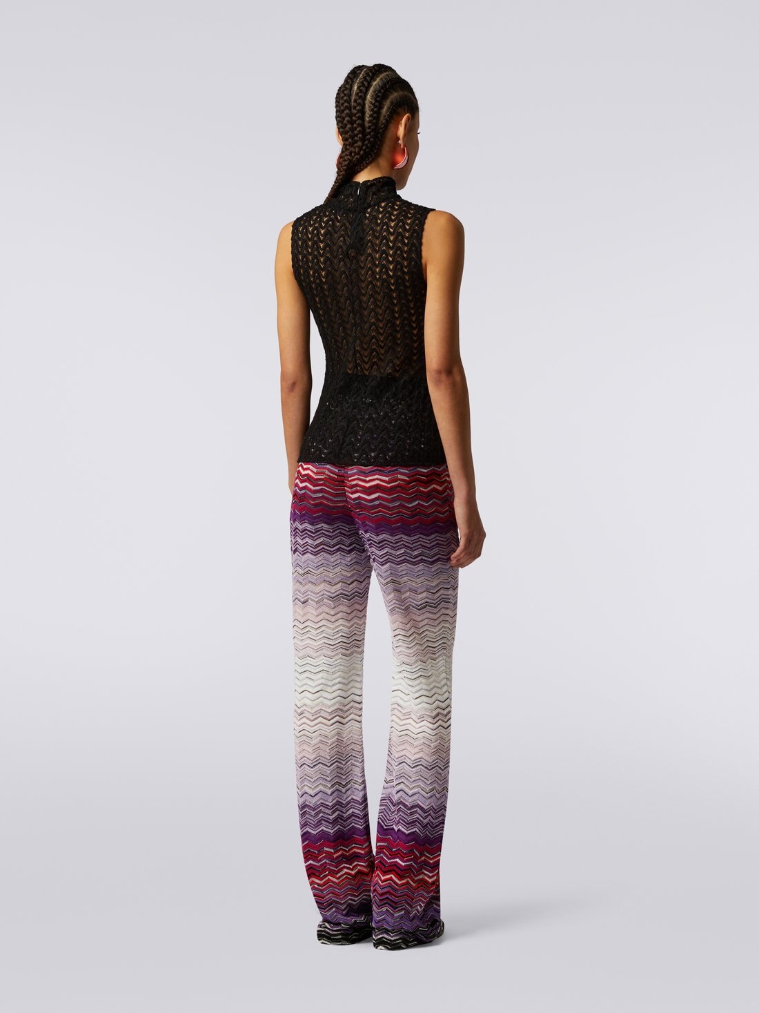 Raschel knit wool and viscose sleeveless top - 4