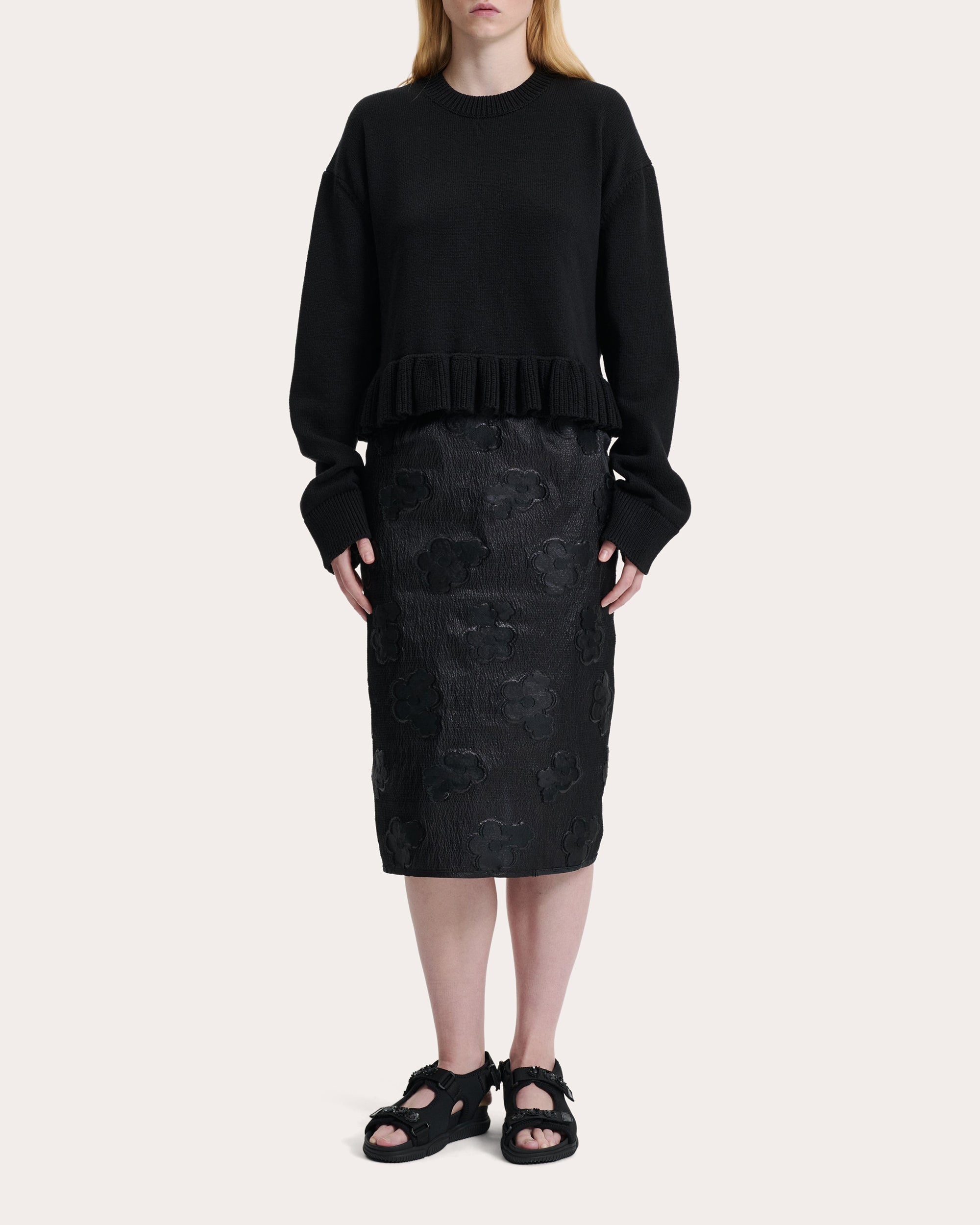 Allegra Floral Kumo Fil-Coupé Pencil Skirt - 1