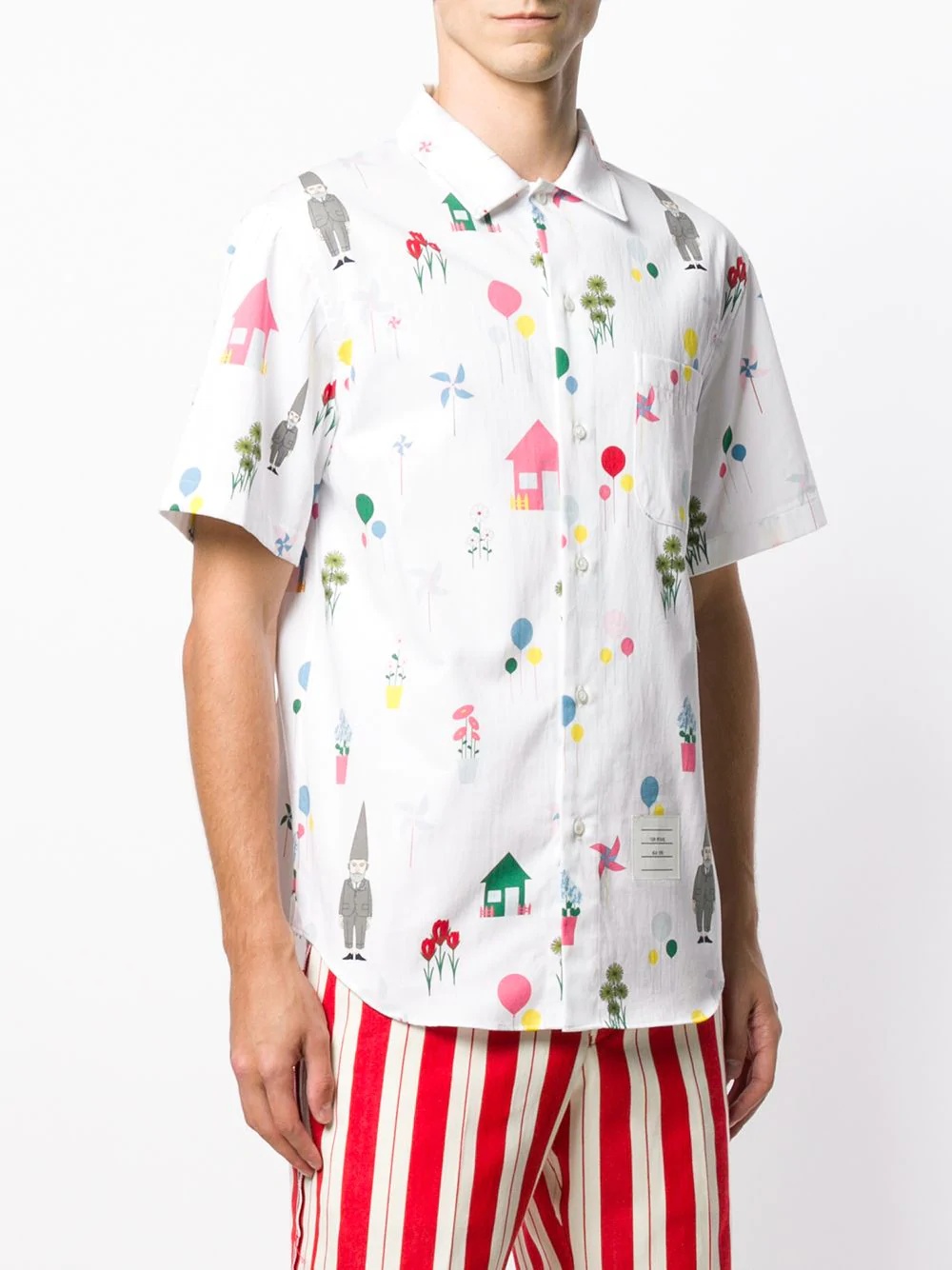 Gnome Print Polo Collar Shirt - 3