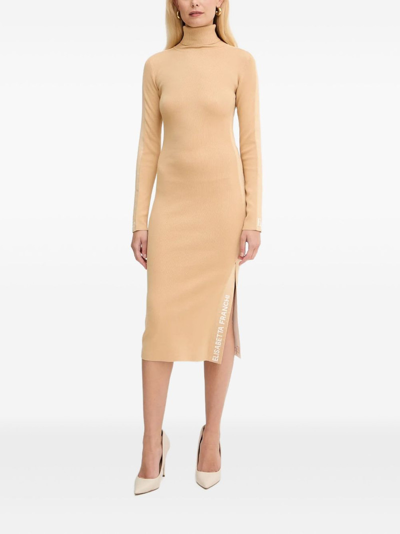 roll-neck side-slit dress 1