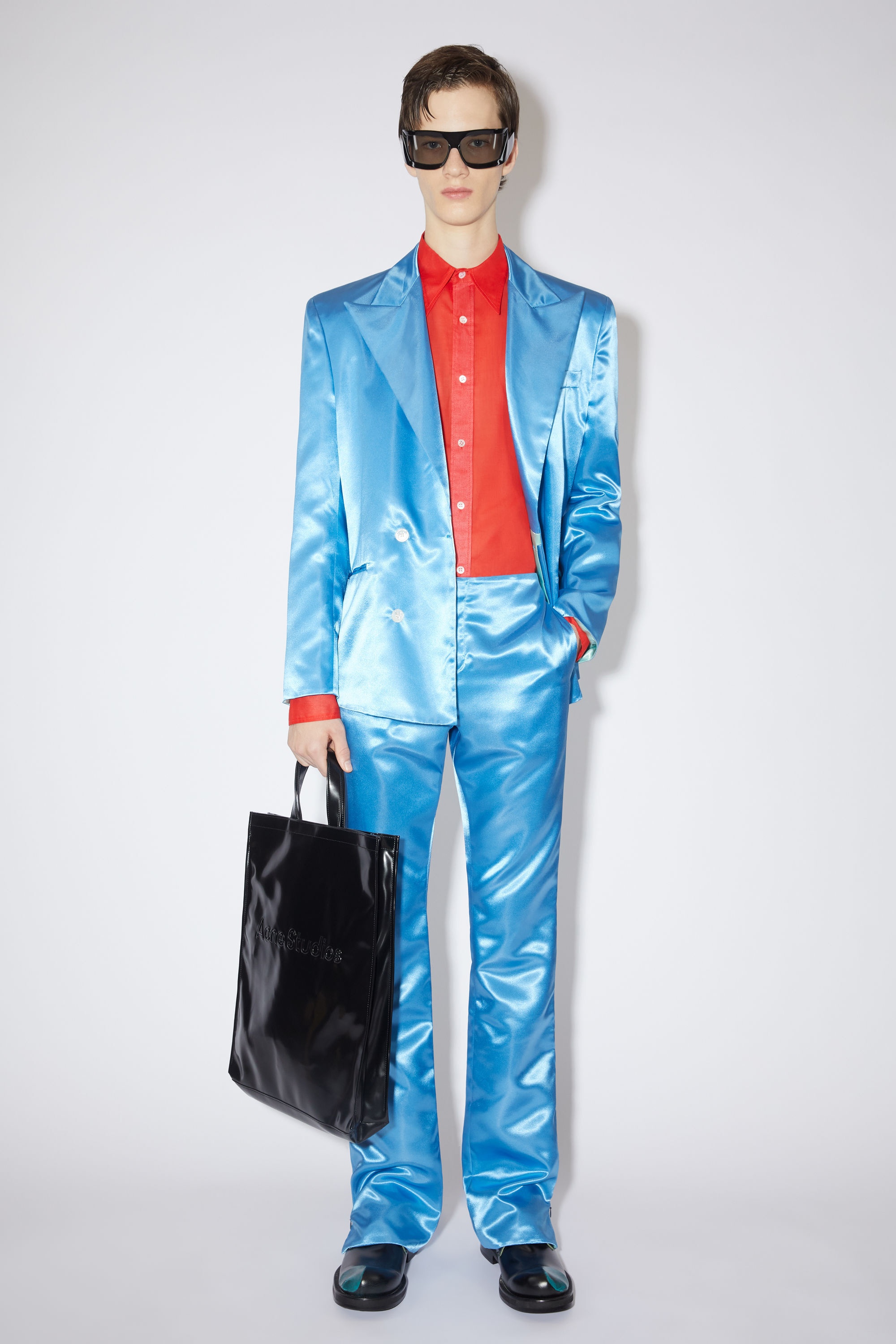 Satin trousers - Azure Blue - 2