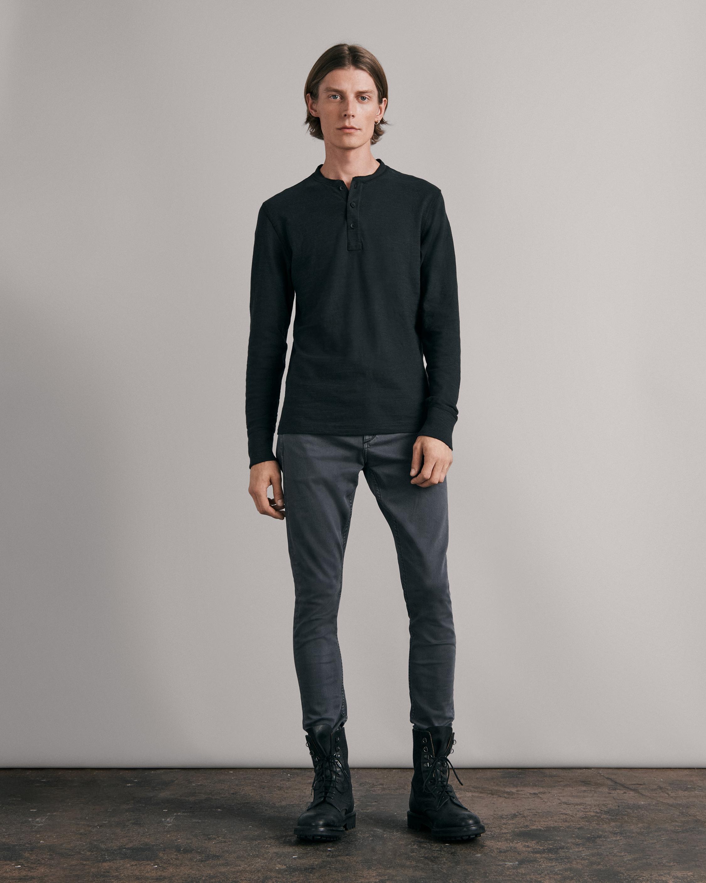 Long Sleeve Henley
Cotton T-Shirt - 2