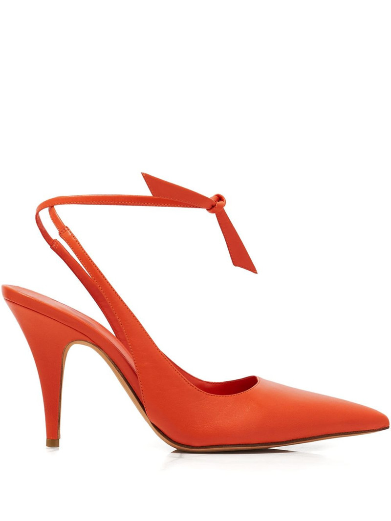 90mm Pointed Ankle Tie Pumps 1