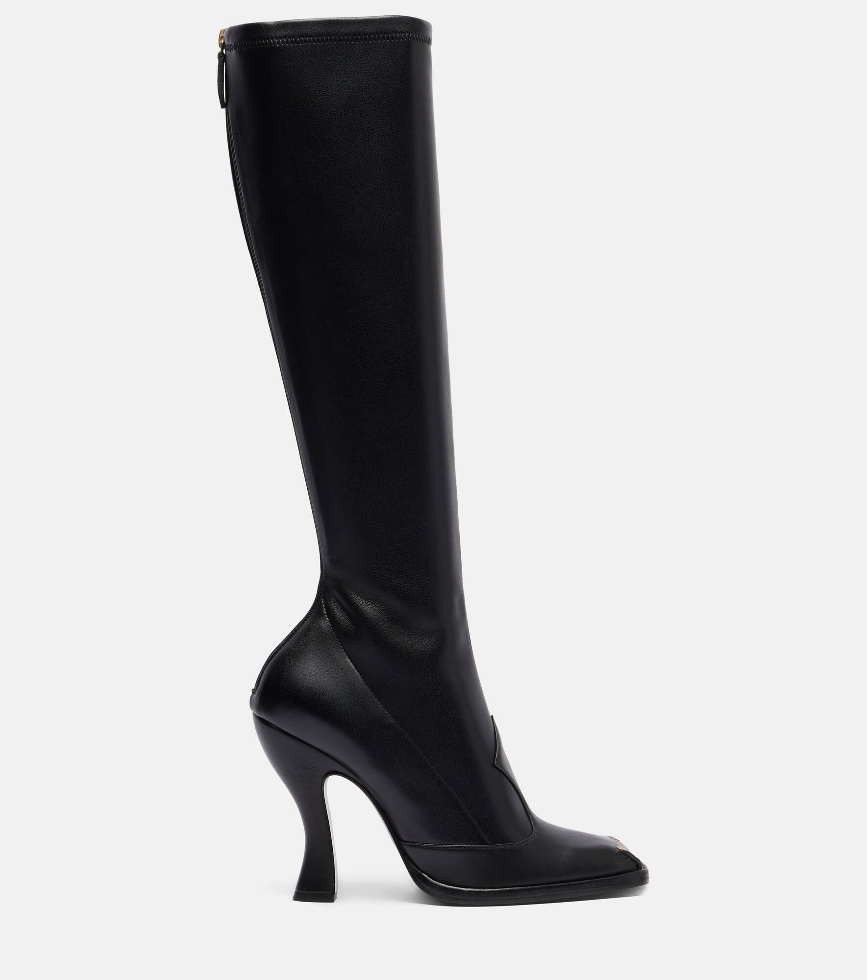 Studded leather knee-high boots - 4