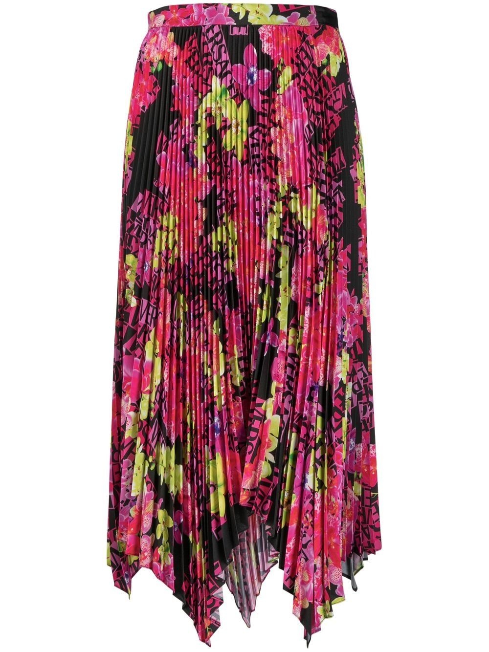 graphic-print plissé midi skirt - 1