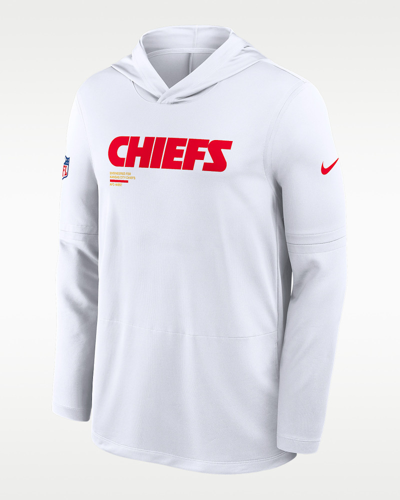Kansas City Chiefs Pure Fury Sideline Men's Nike Dri-FIT NFL Long-Sleeve Hooded Top 1