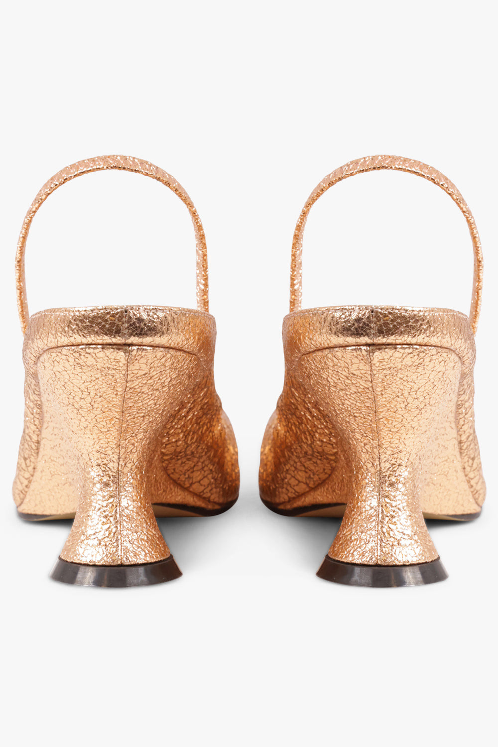 METALLIC CLOSED TOE 75MM SLINGBACK HEEL | SALMON - 5