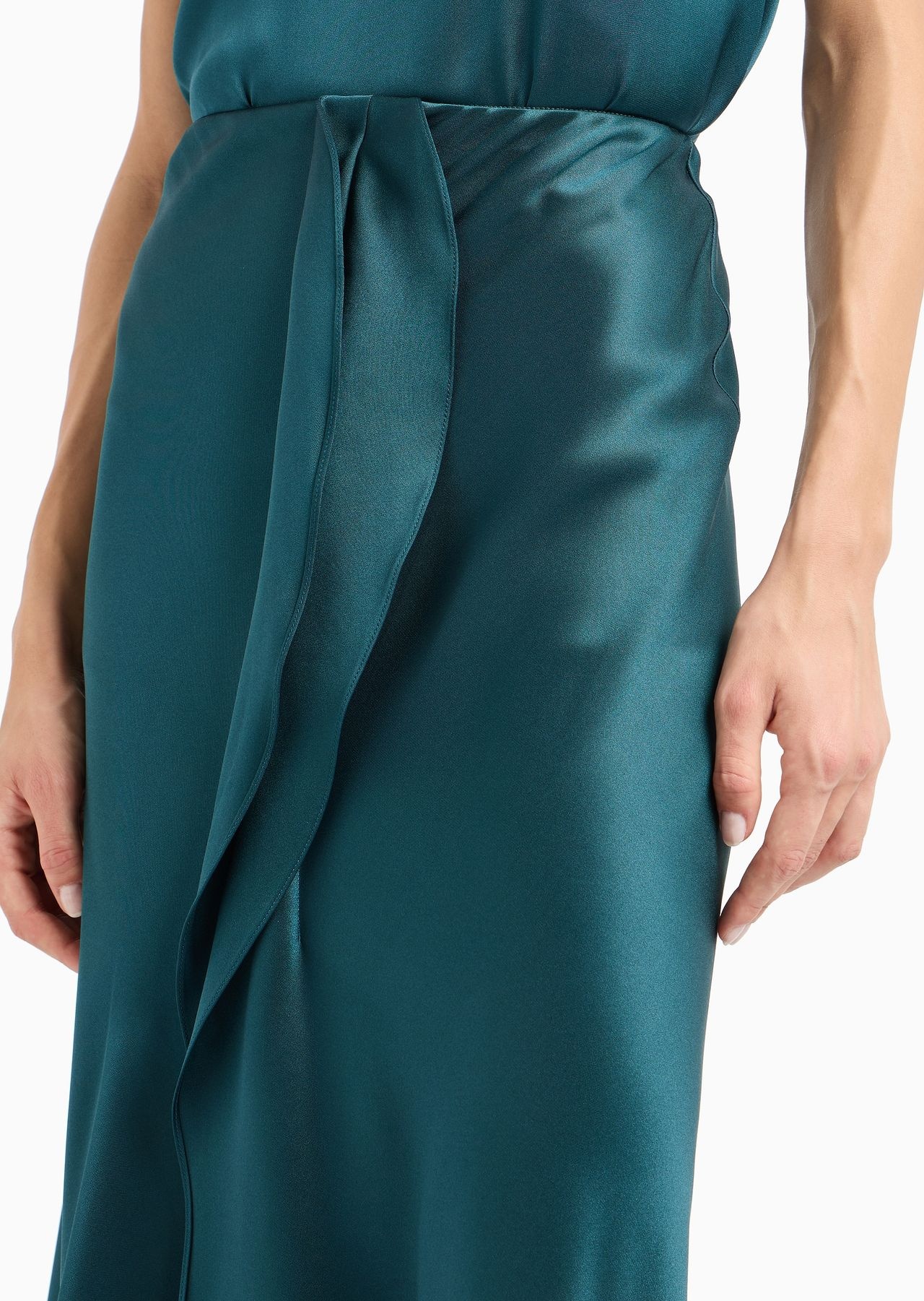 Midi skirt in double-sided silk satin - 5