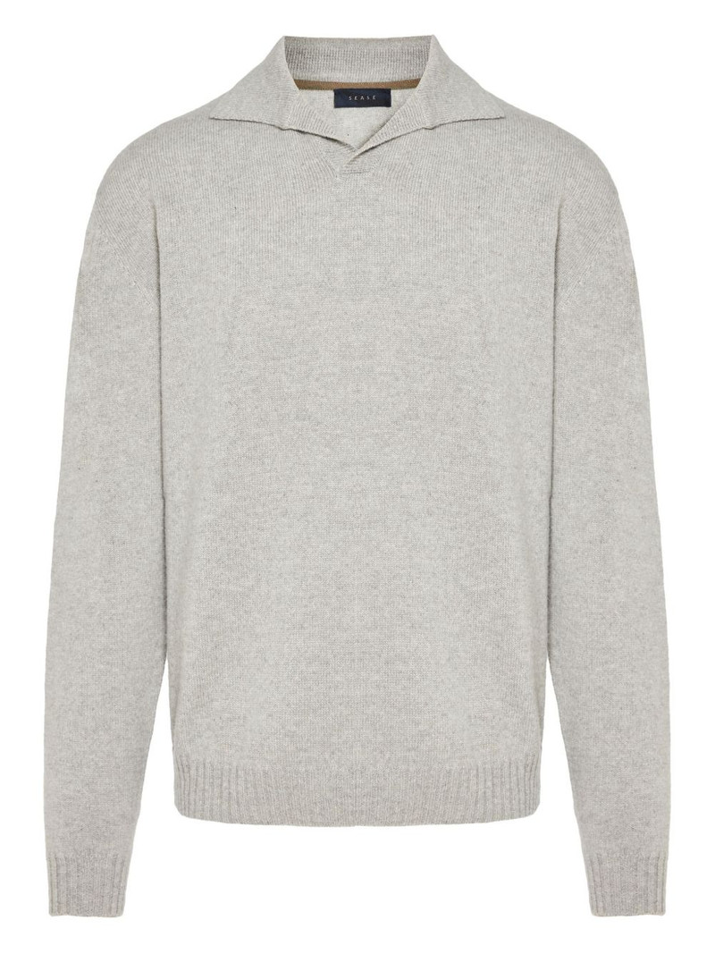 ribbed spli-neck sweater 1