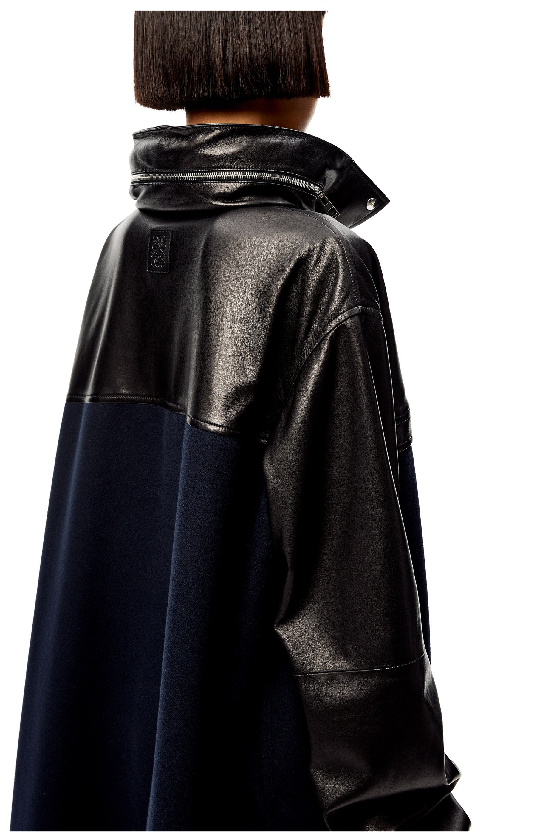 Bi-material parka in nappa and wool - 5