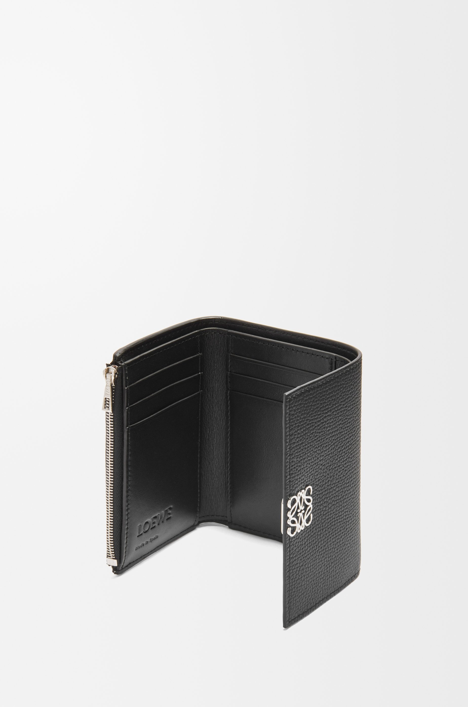 Anagram small vertical wallet in pebble grained calfskin - 3
