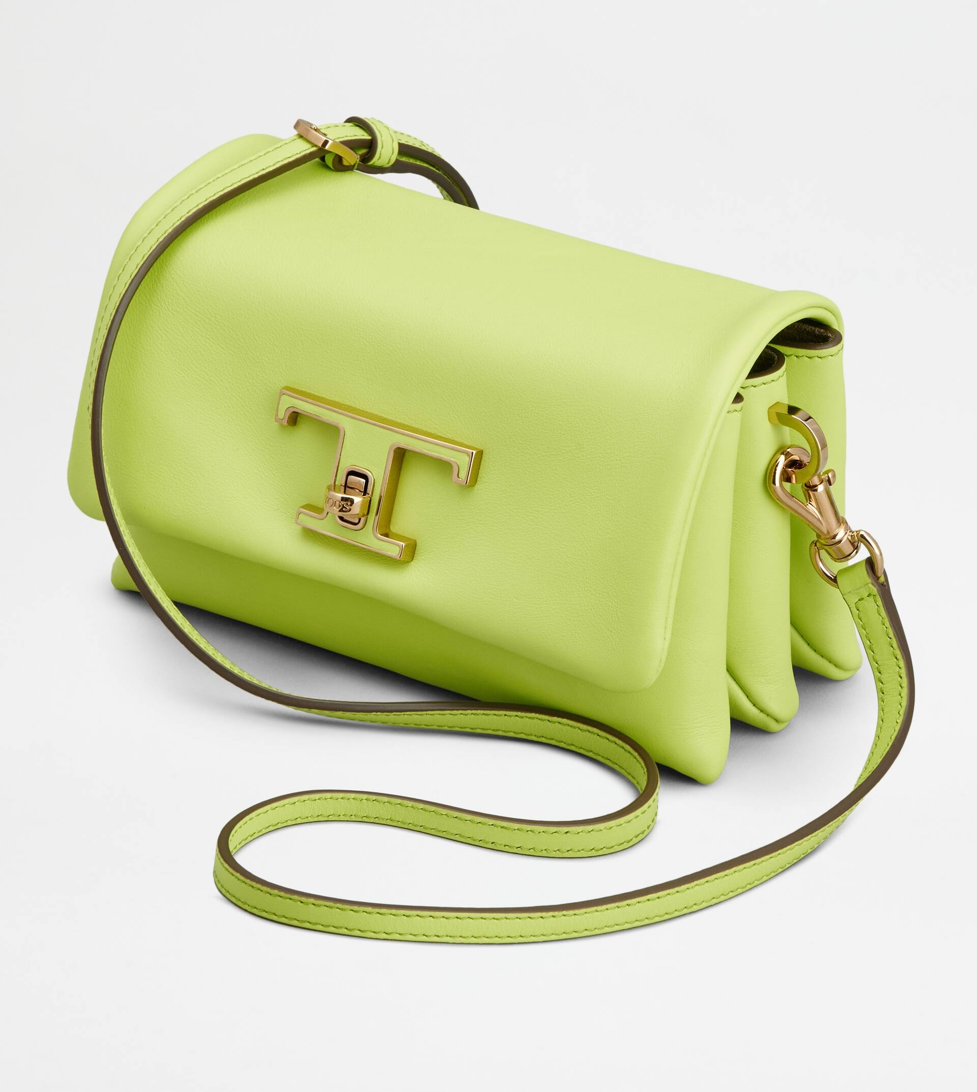 T TIMELESS FLAP BAG IN LEATHER MICRO - GREEN - 6