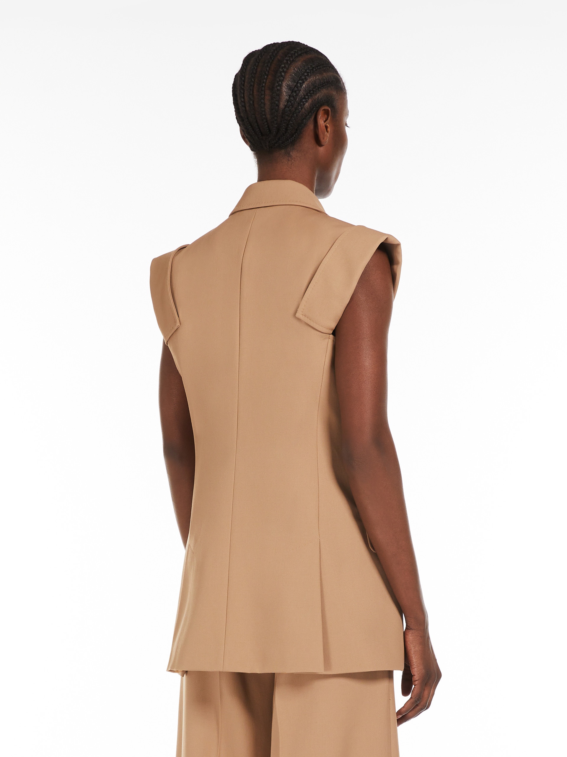 BERGAMO Sleeveless gabardine jacket - 4