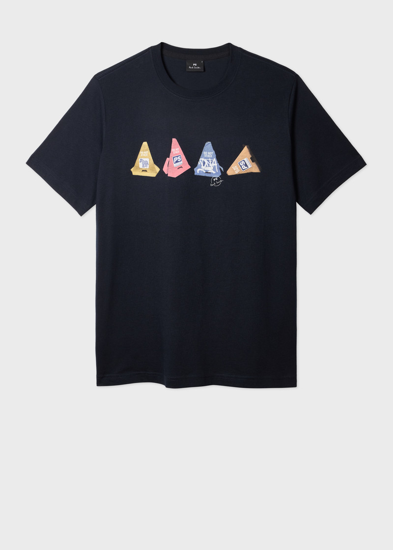 Navy 'Cones' Print T-Shirt 1