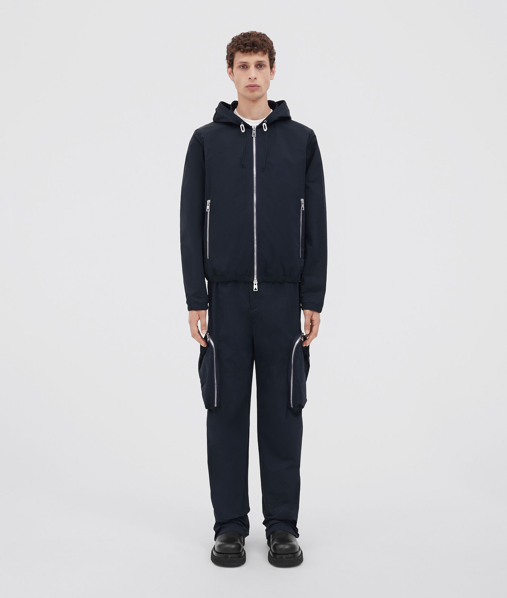 technical nylon hooded jacket - 1