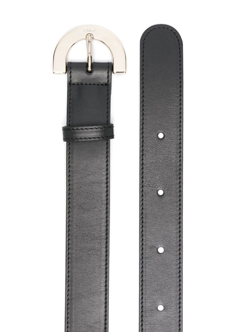 buckle-fastening leather belt - 2