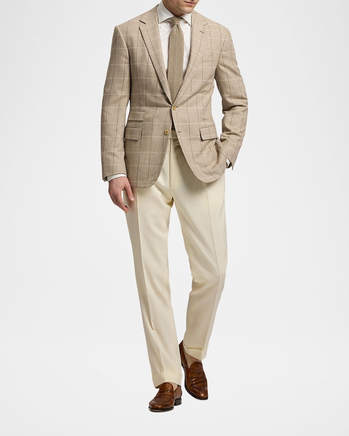 Men's Kent Wool, Silk, and Cashmere Check Sport Coat - 2