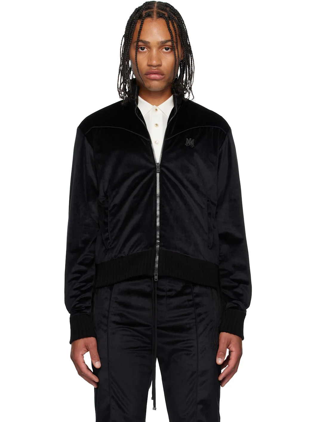 Black Velvet Track Jacket - 1