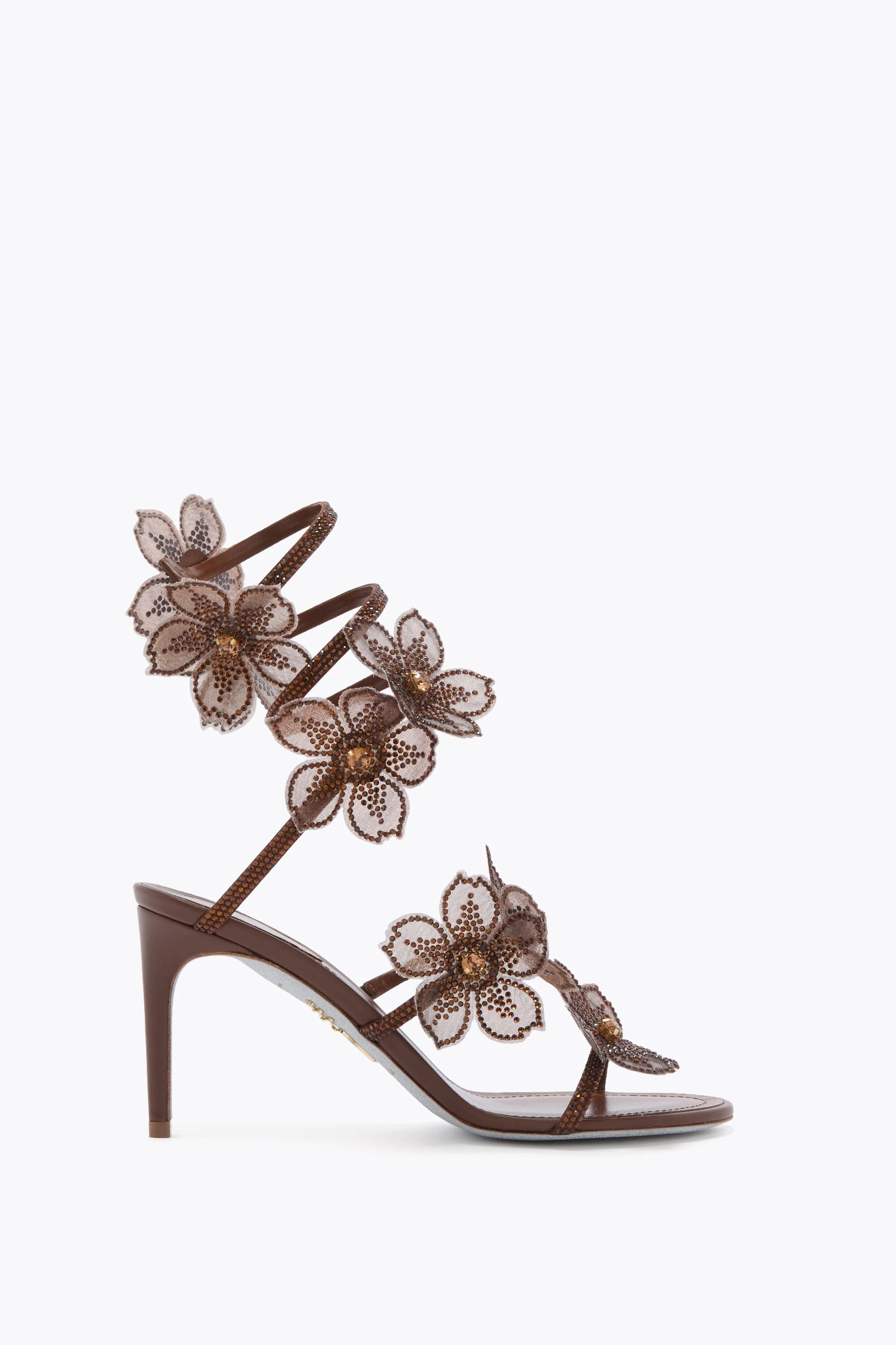 PEACH FLOWER BROWN SANDAL 80 - 1