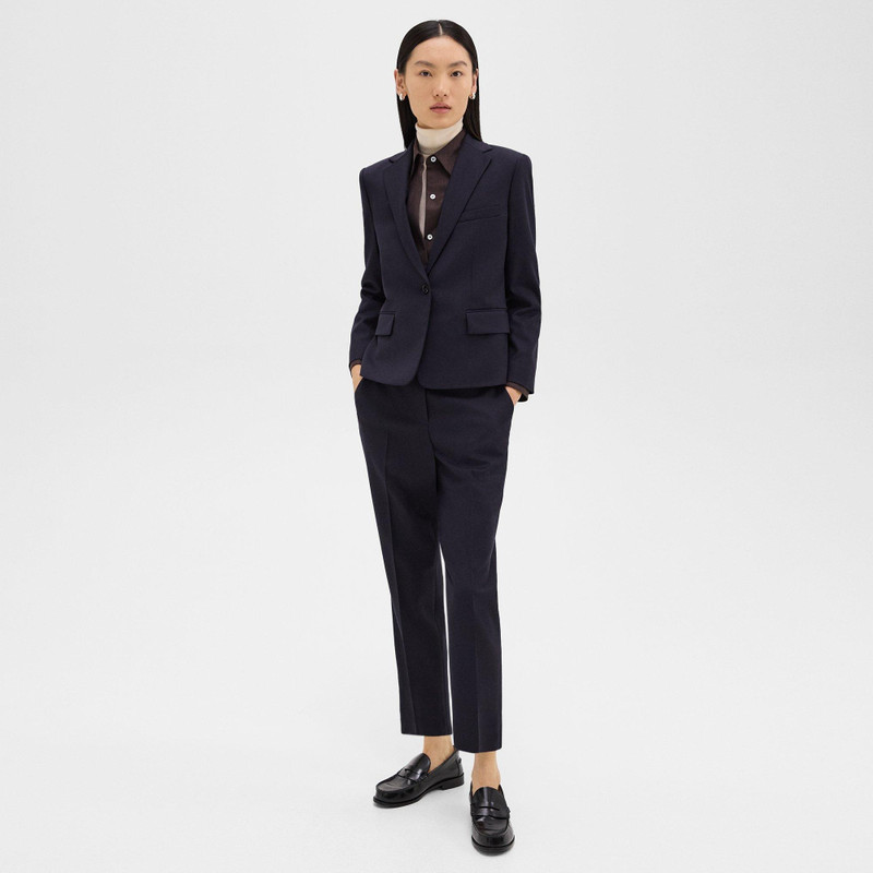 Theory Single-Button Blazer in Sleek Flannel outlook