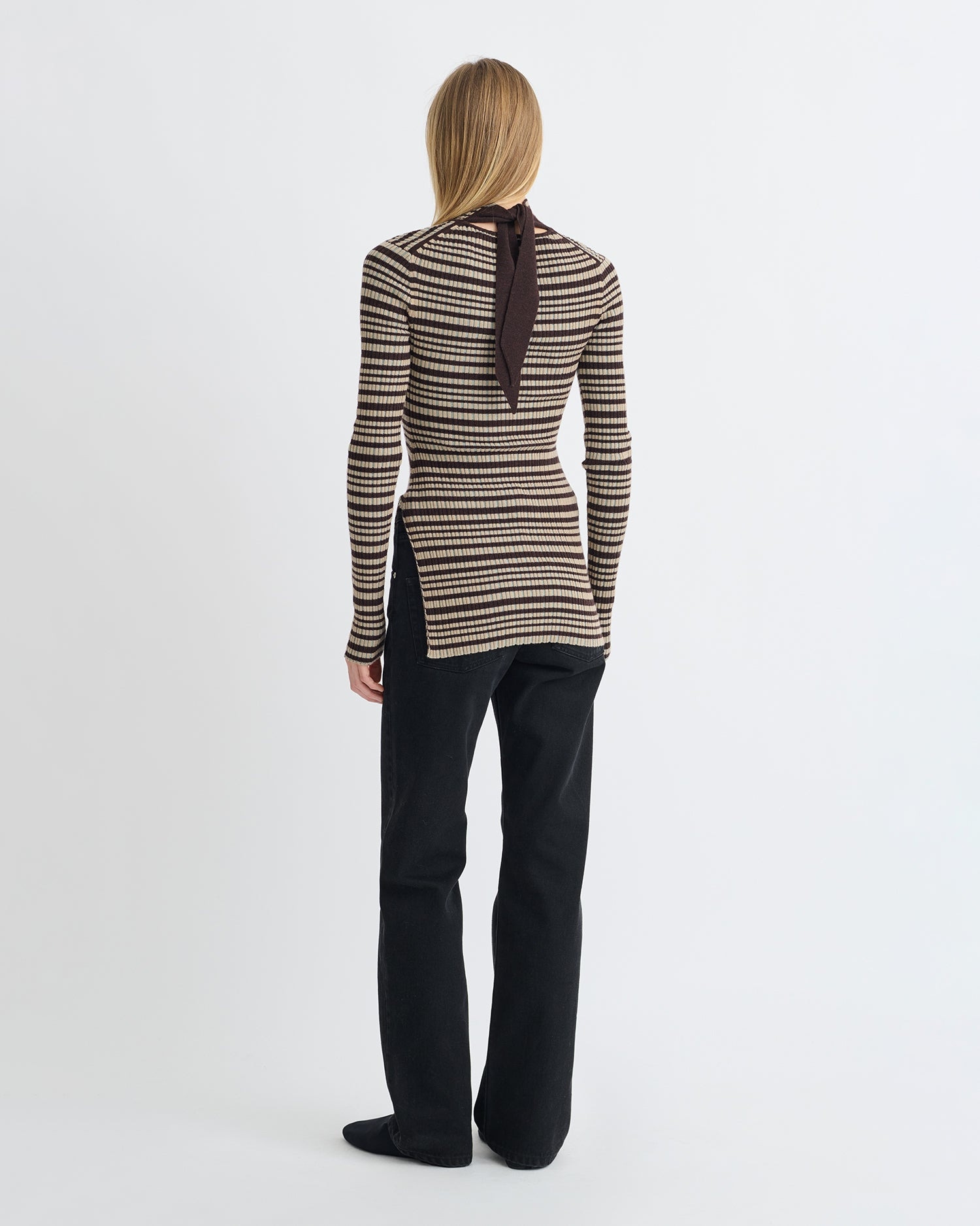 Fine Merino Rib Long Sleeved Top - 5