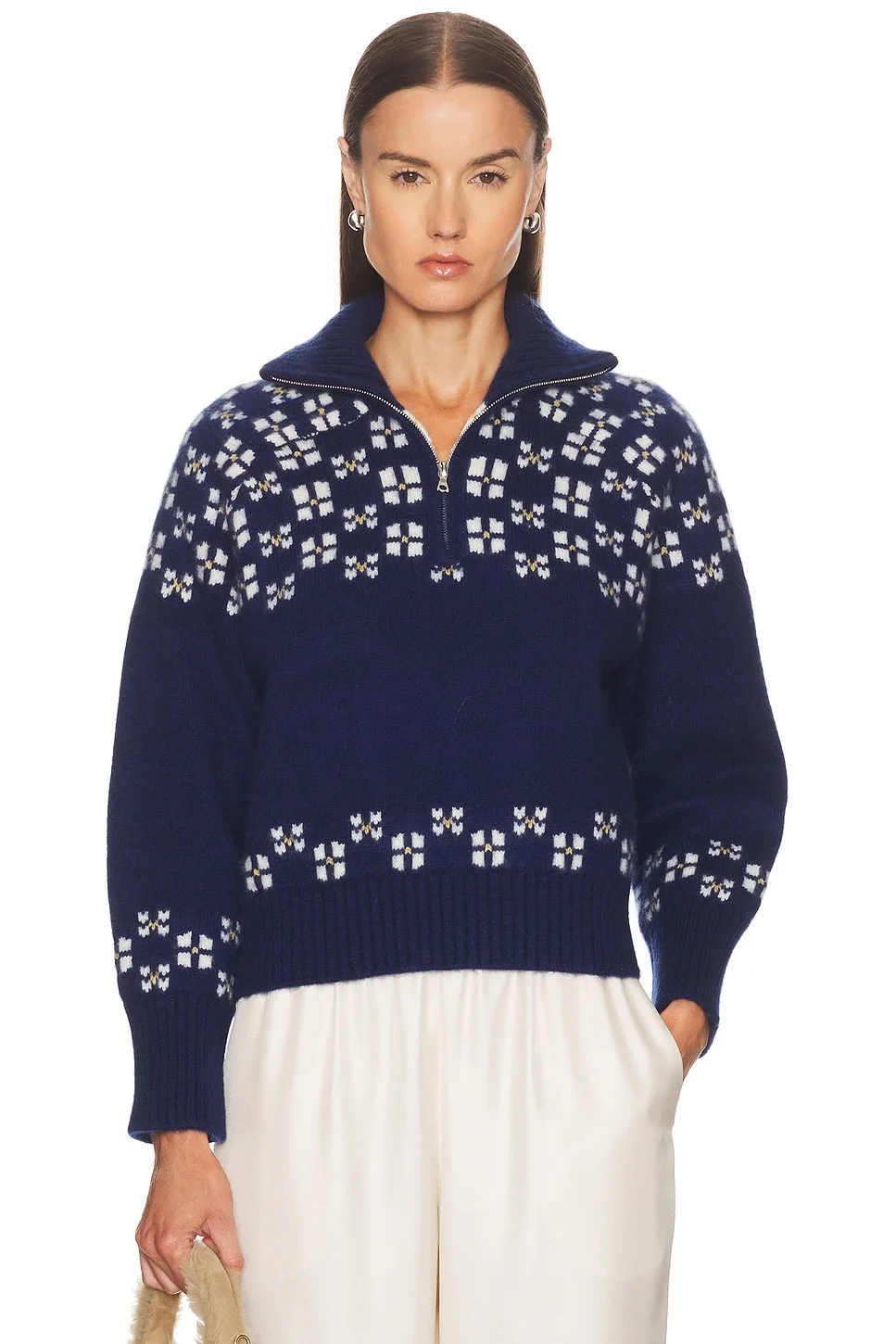 Winter Fair Isle Half Zip Sweater - 1