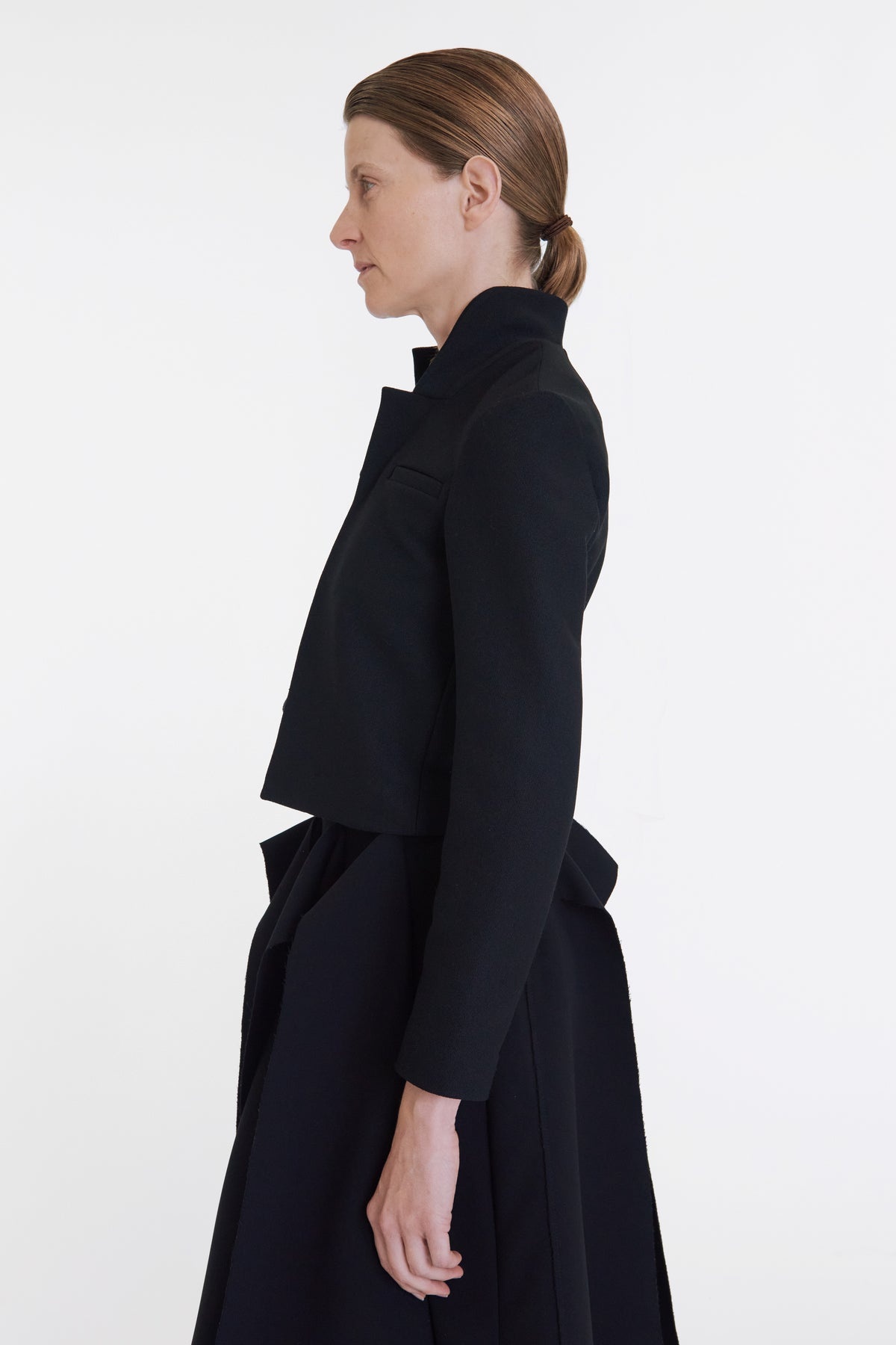 CROPPED ASYMMETRIC JACKET BLACK - 5