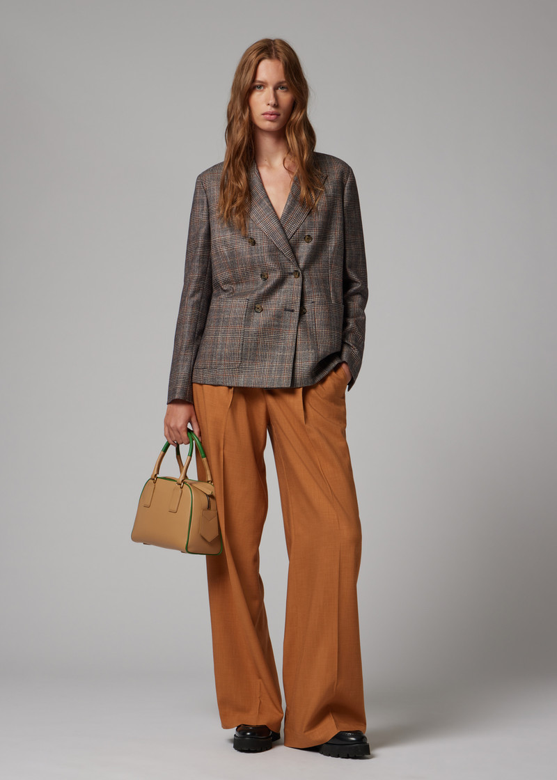 Women's Tan Textured Bootcut Trousers 4