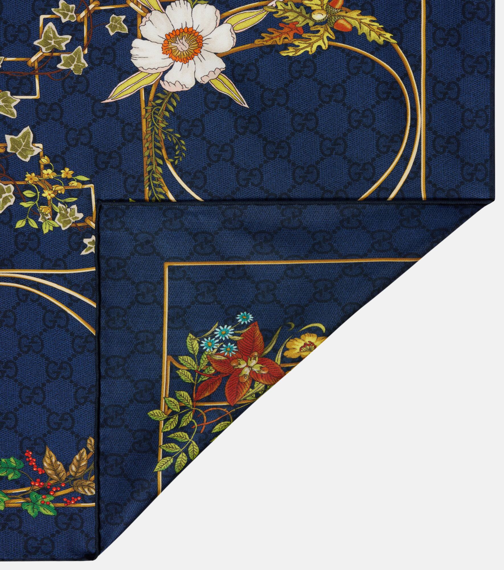 Floral silk twill scarf - 5
