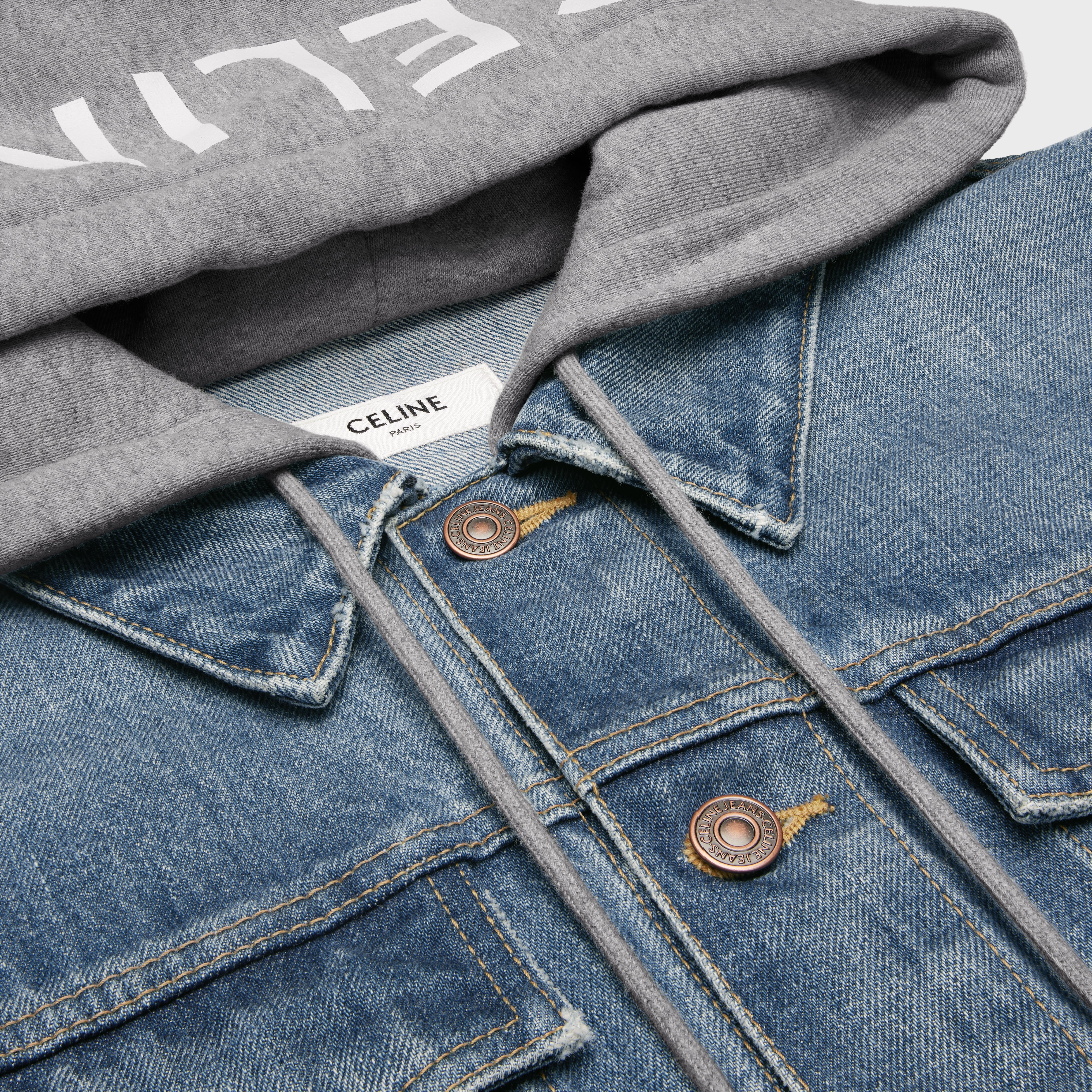 trucker jacket in union wash denim - 3