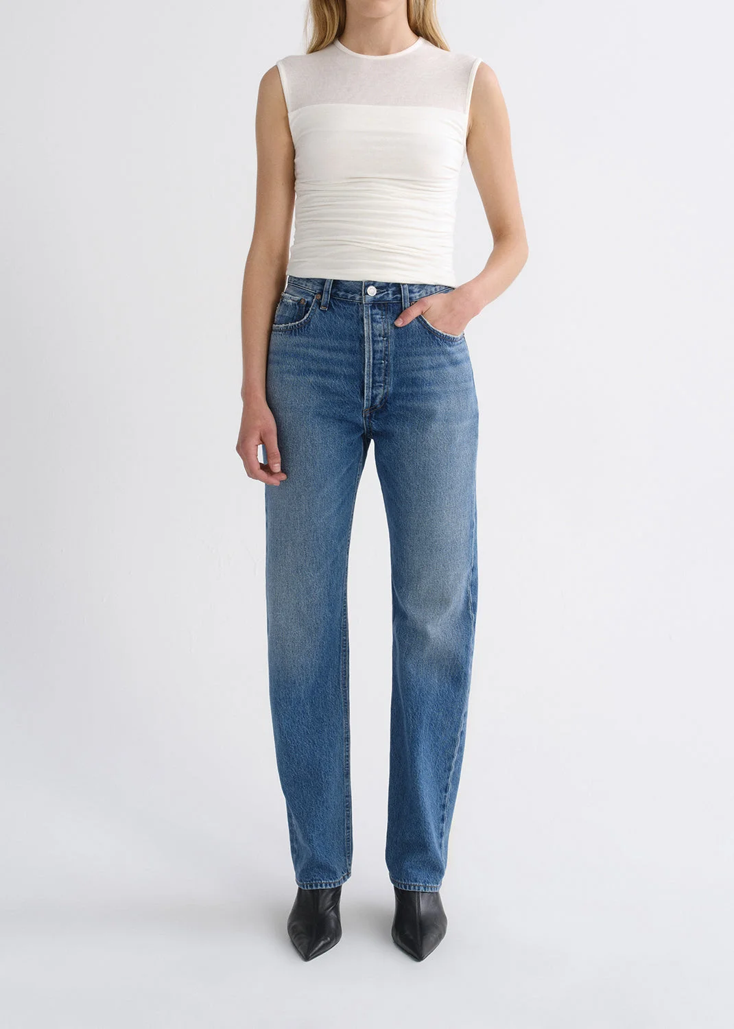 90'S PINCH WAIST HIGH RISE STRAIGHT LONG (WEIGHTLESS) IN CIRCULATE - 1