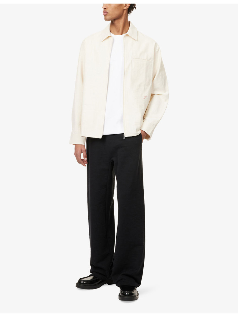 JACQUEMUS Embroided-Logo Wide-Leg Cotton Jogging Bottoms outlook