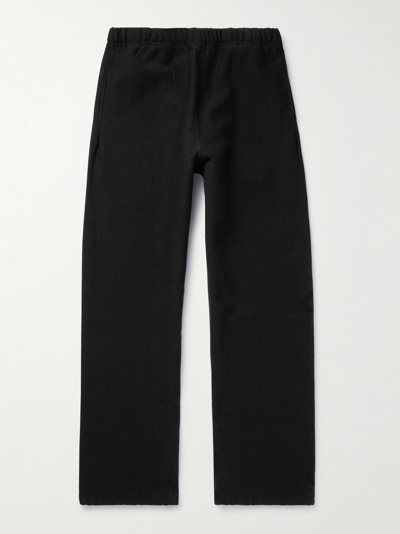 Straight-Leg Cotton-Jersey Trousers Black - 1