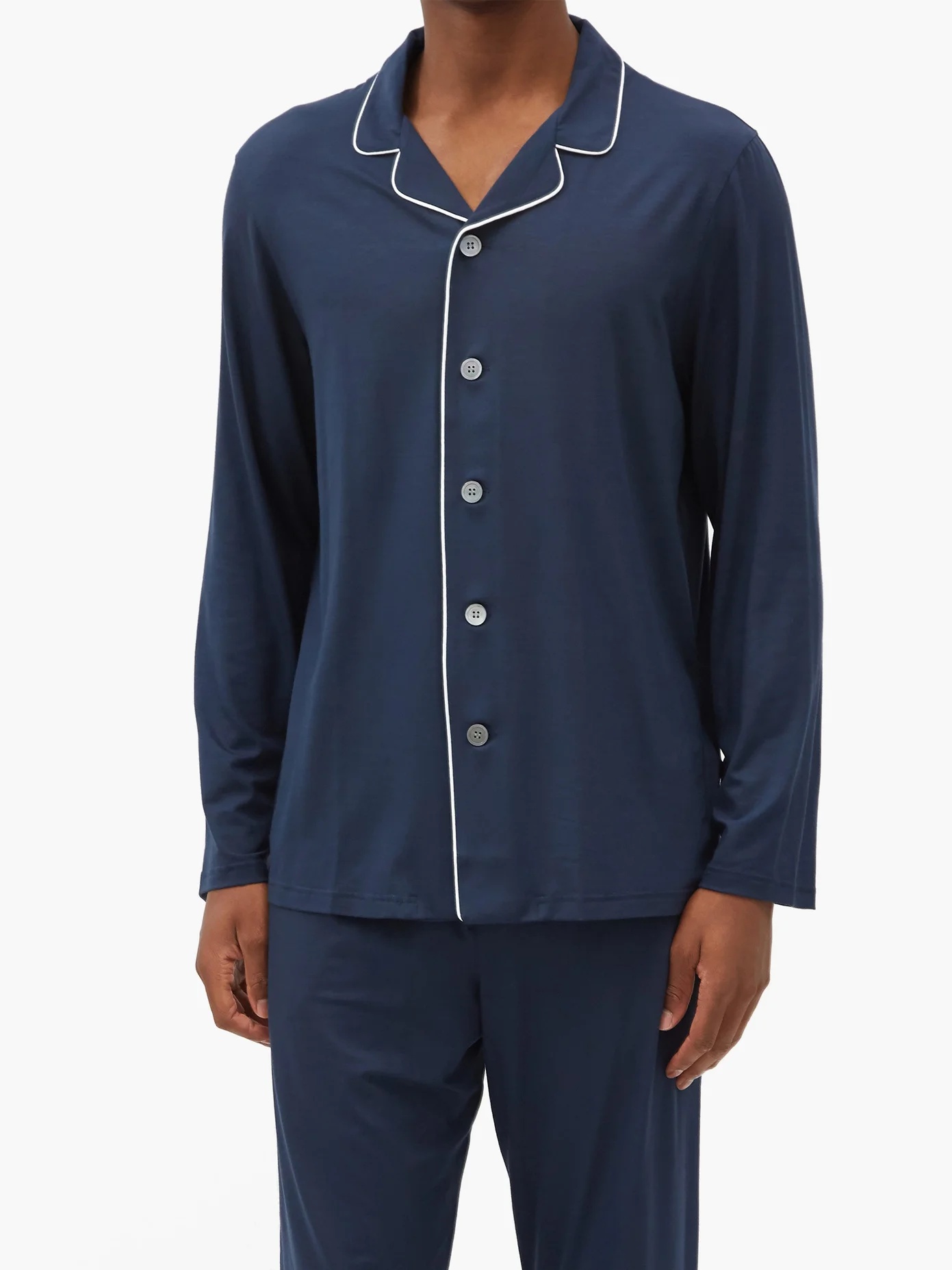 Basel piped-trim modal-blend pyjamas - 6