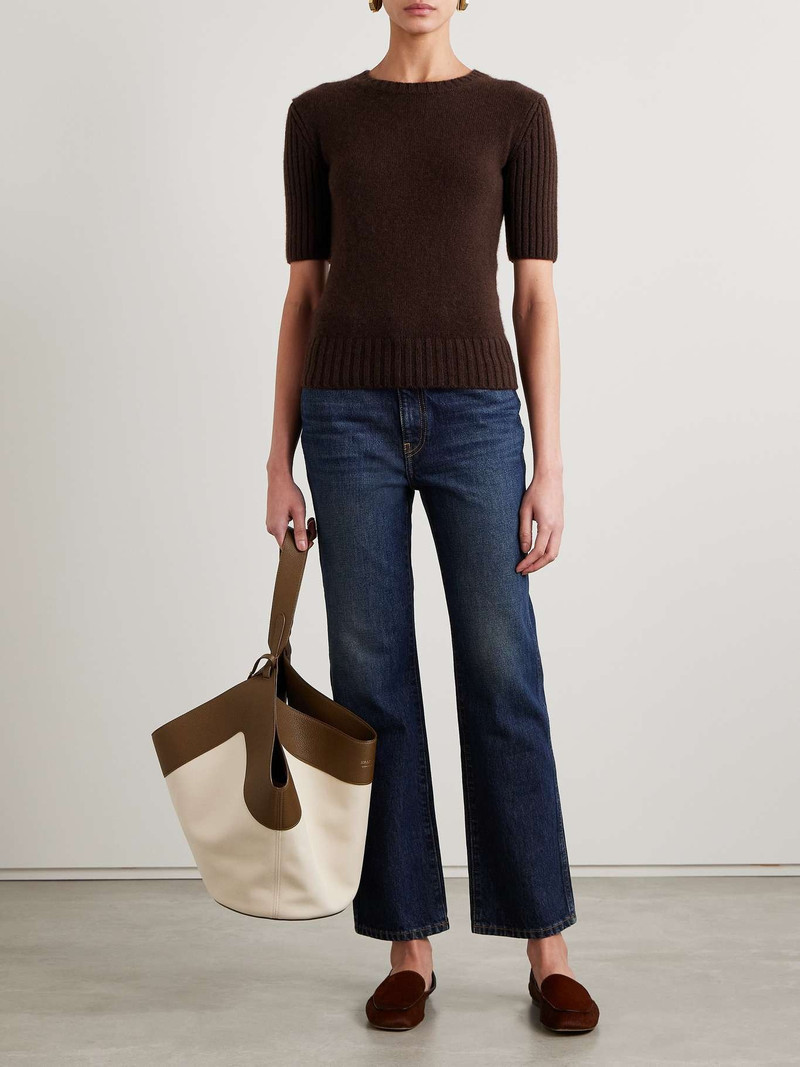 KHAITE Mia ribbed cashmere sweater Brown outlook