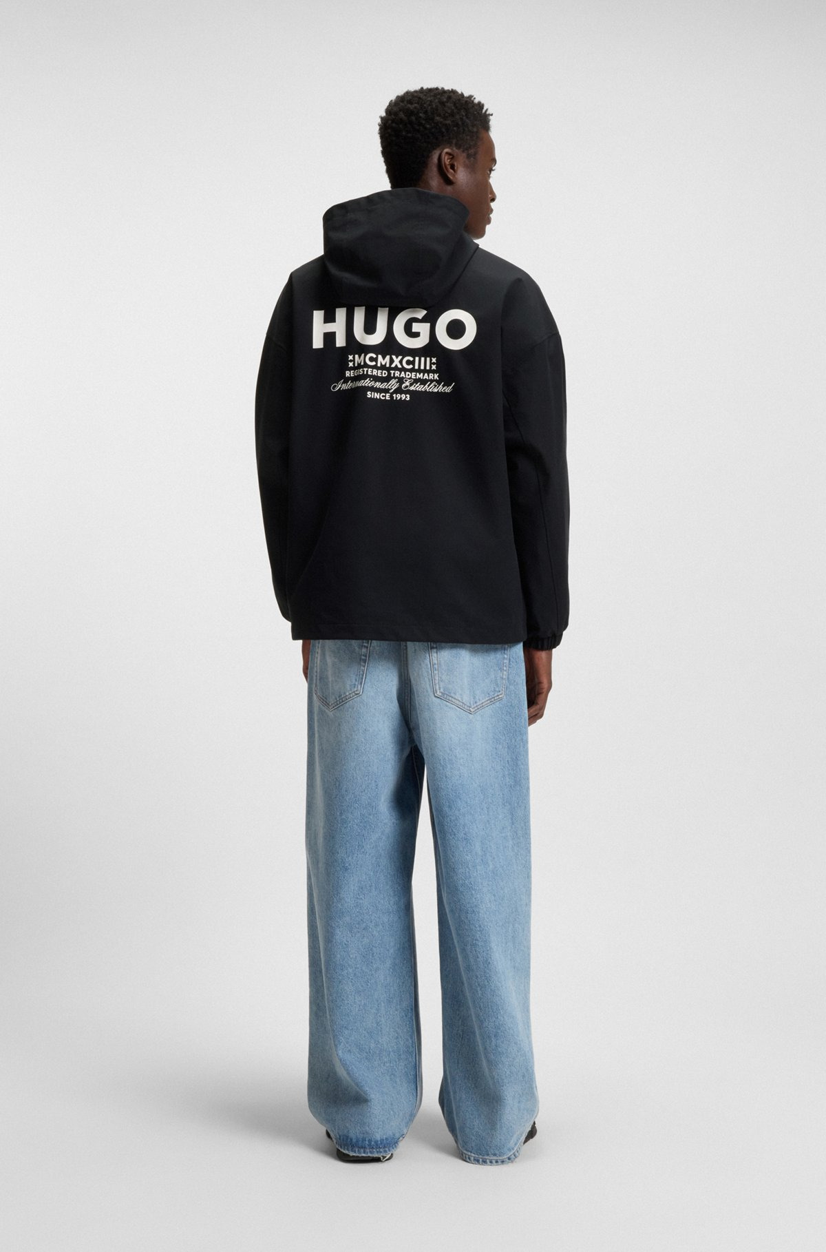 WATER-REPELLENT HOODED JACKET WITH LOGO PRINTS - 4