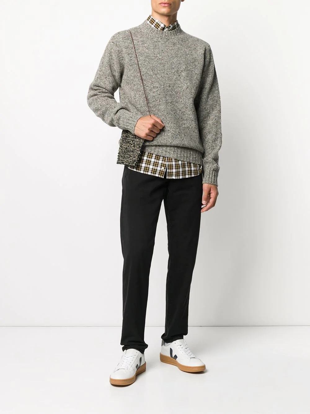 crew-neck marled jumper - 2