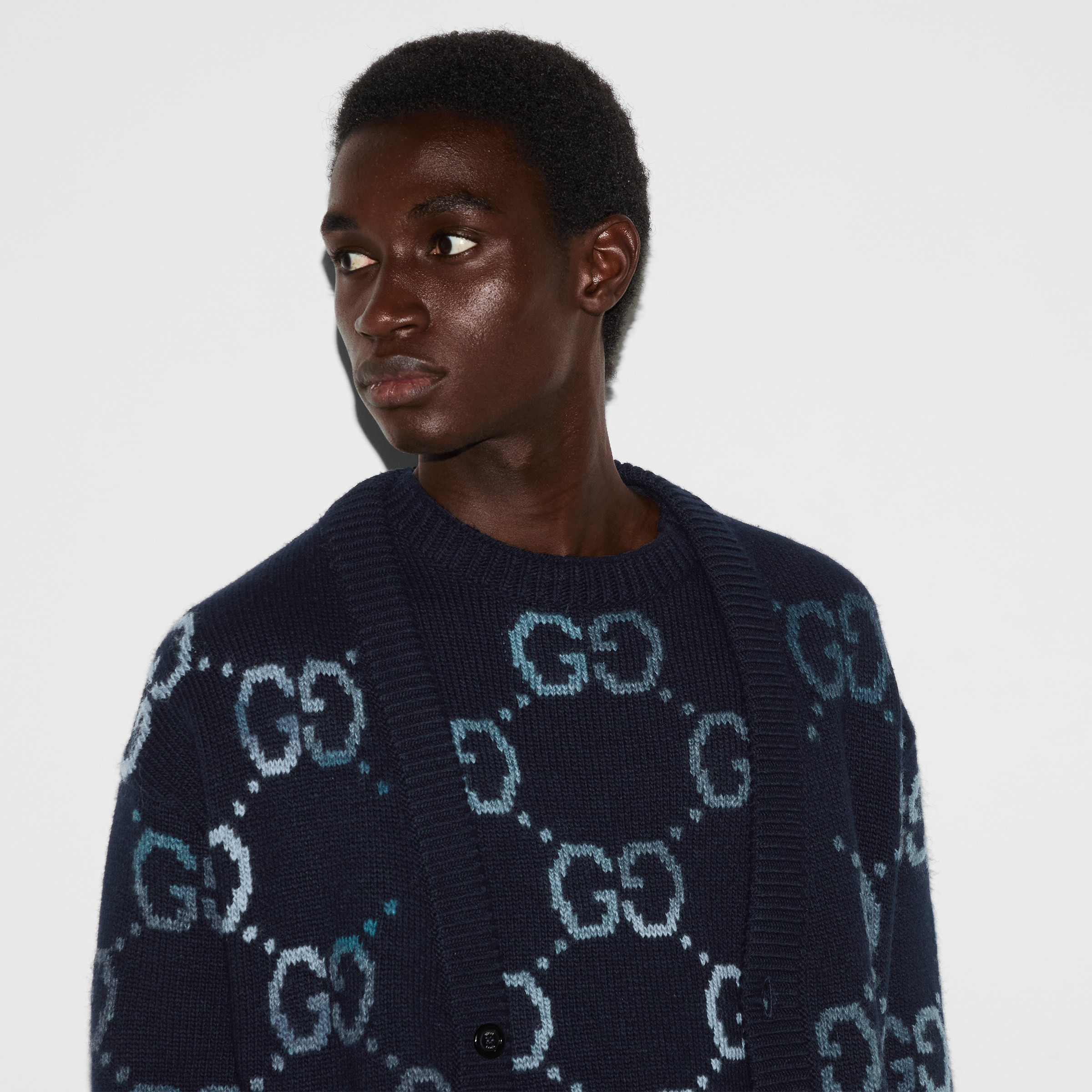 Wool sweater with GG intarsia - 5