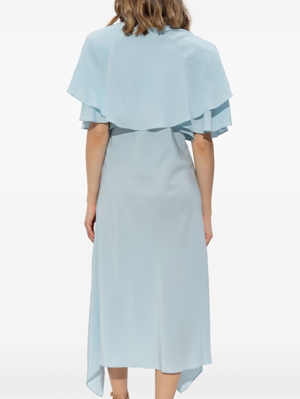 layered semi-sheer midi dress - 4