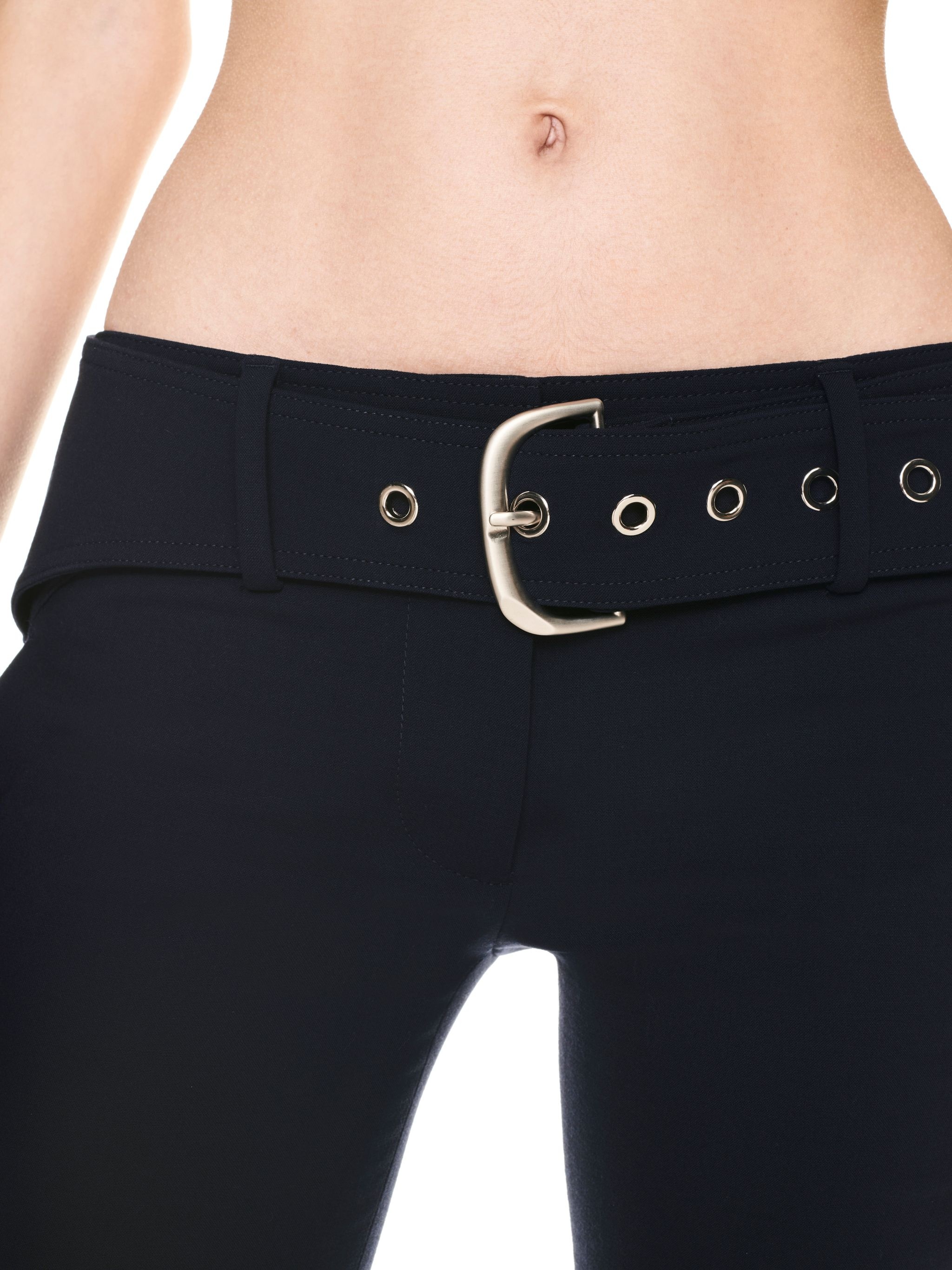 Stretch Wo Belt Slim Pant Cobalt Blue N - 5