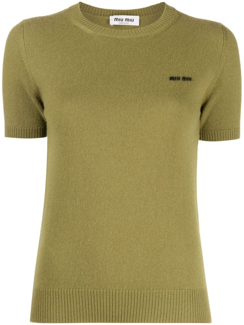 logo-intarsia cashmere top - 1