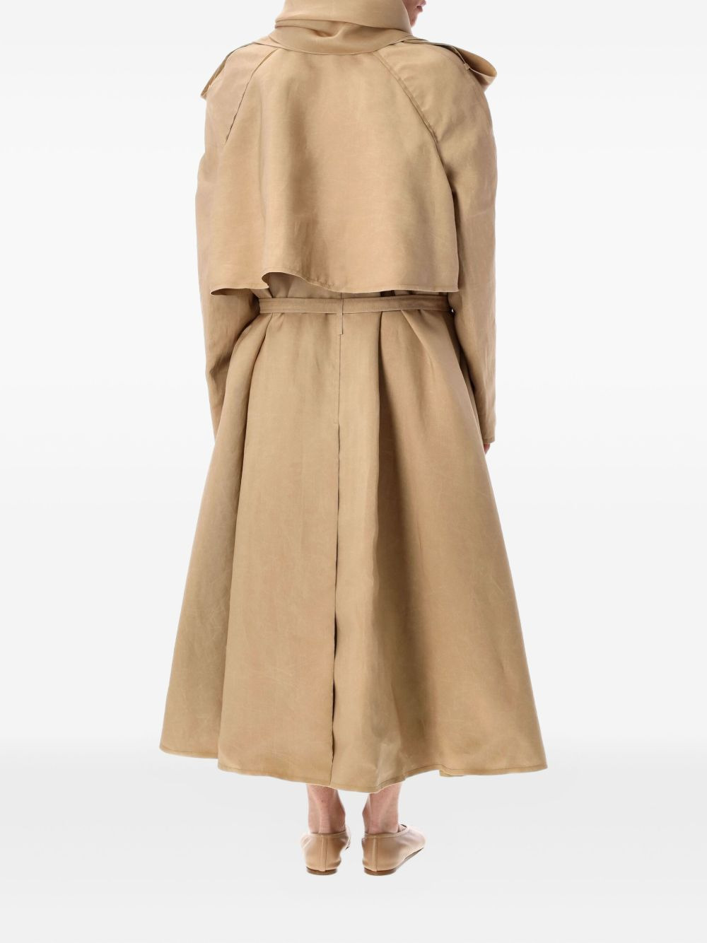 scarf trench coat - 2