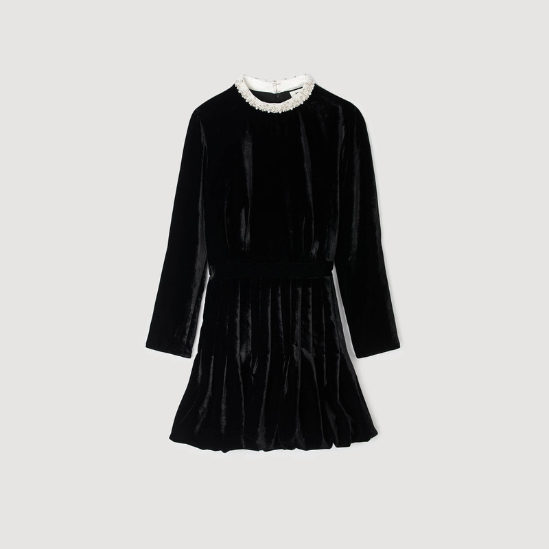 BEADED VELVET MINI DRESS 1